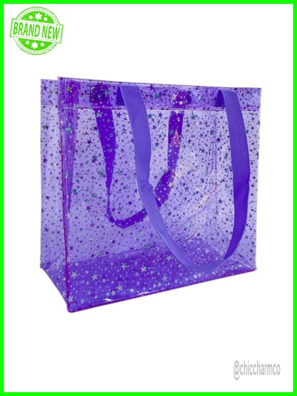 Clear PVC Tote Bag Waterproof Star Print Shoulder Handbag for Women